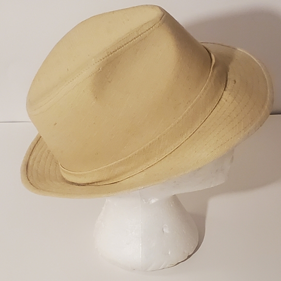 Midway Industries Linen Fedora Hat-Made In Macau-Medium/58 Beige - Picture 3 of 7
